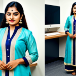 **

"A confident Bengali woman, a software engineer, in a modern office, wearing a traditional yet professional salwar kameez, fully clothed, appropriate attire, safe for work, perfect anatomy, natural proportions, family-friendly, high-quality digital art."

**