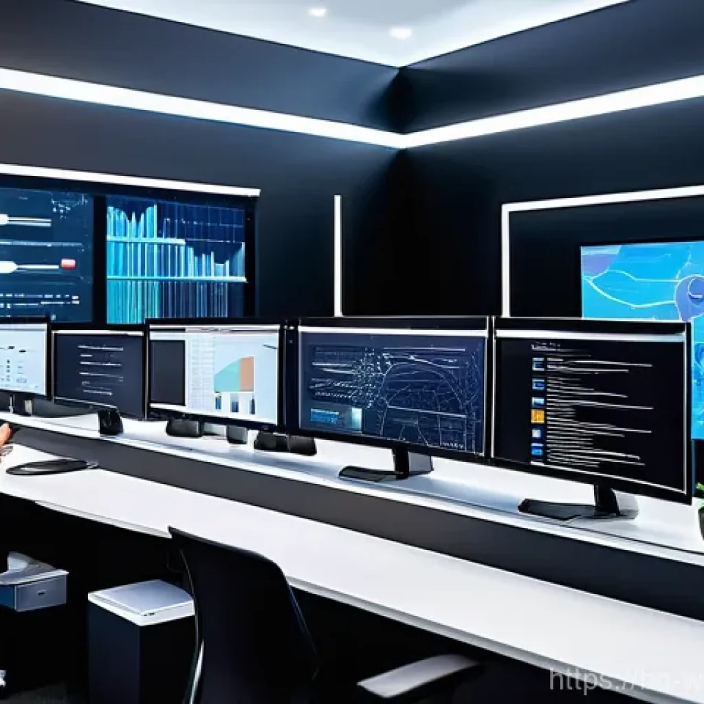 웹개발자 프로젝트 관리 경험 - **Modern AI-Driven Project Management Dashboard:**
    "A sleek, futuristic office environment with ...