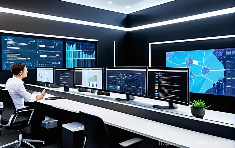 웹개발자 프로젝트 관리 경험 - **Modern AI-Driven Project Management Dashboard:**
"A sleek, futuristic office environment with ...